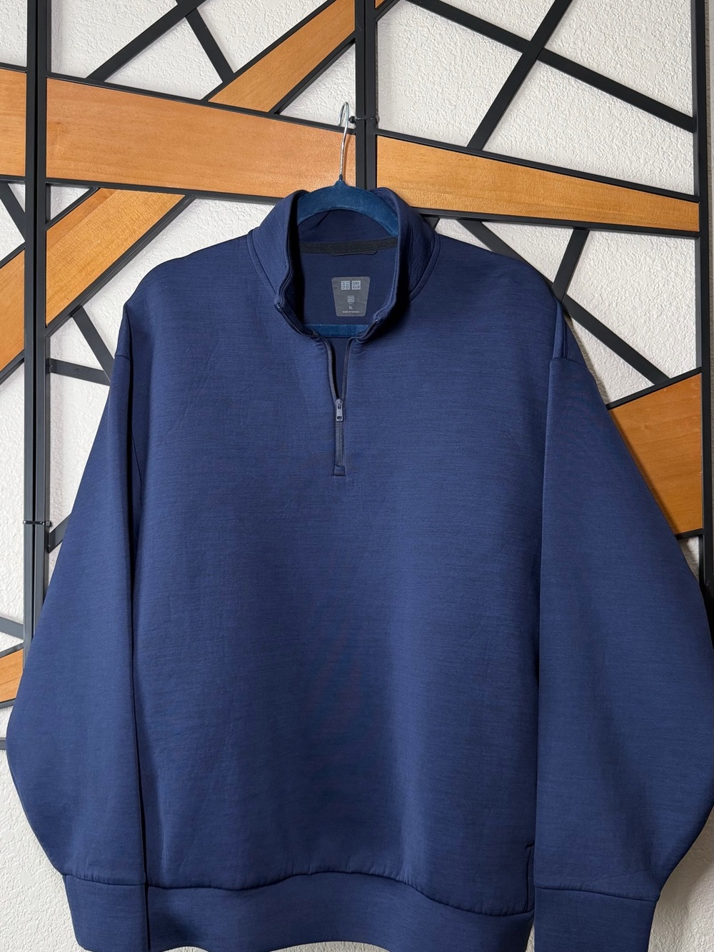 Uniqlo Men's Navy Quarter-Zip Sweater - Uniqlo